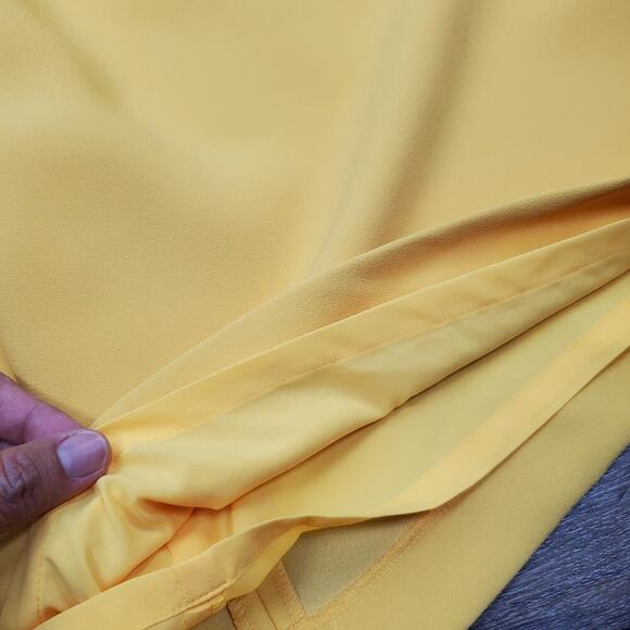 Banana Republic Women Yellow Drape Back Fit & Flare Dress Size 14 New With Tag - Picture 12 of 14